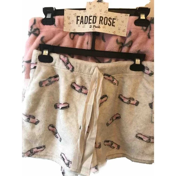 Fade Rose Women’s  Pajamas Shorts Size M Pink/ Ivory Color Intimate  Sleepwear - Picture 12 of 13